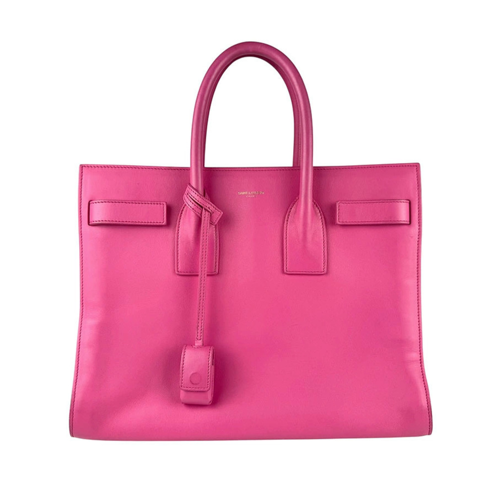 Saint Laurent 2way Shoulder Bag Sac de Jour Leather Pink Gold